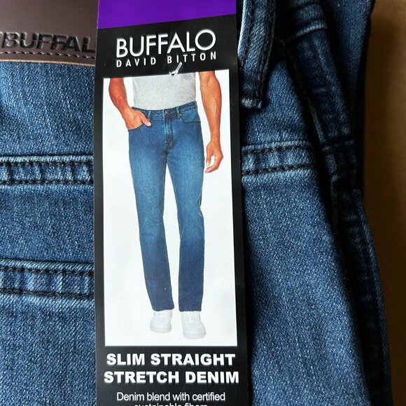 Buffalo David Bitton Men's Slim Straight Jean Stretch Denim Blue Size 40x34 - Picture 8 of 10